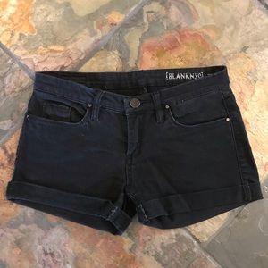 Blank NYC Denim Cuffed Jean Shorts. Black, Size 25.